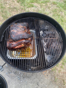 Pork Should on two zone fire